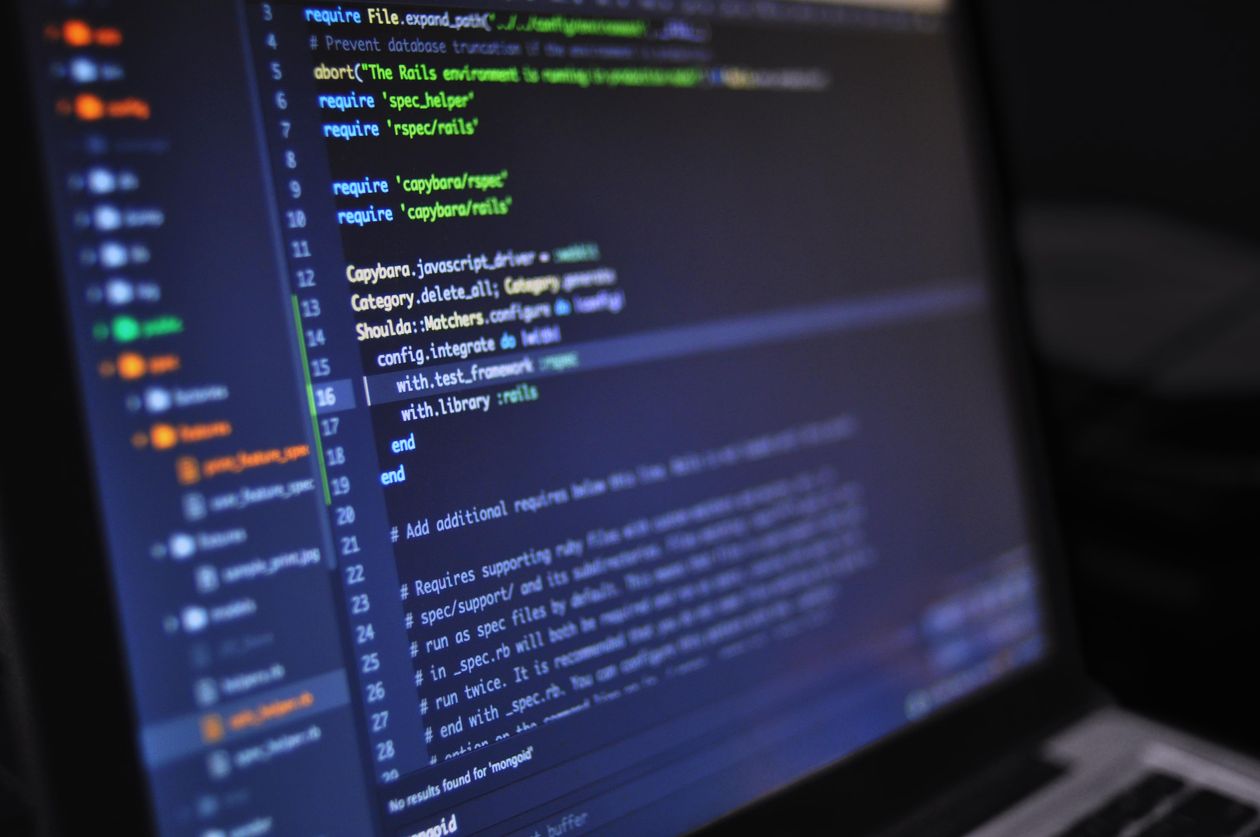 Close-up of colorful programming code representing Dart enum values